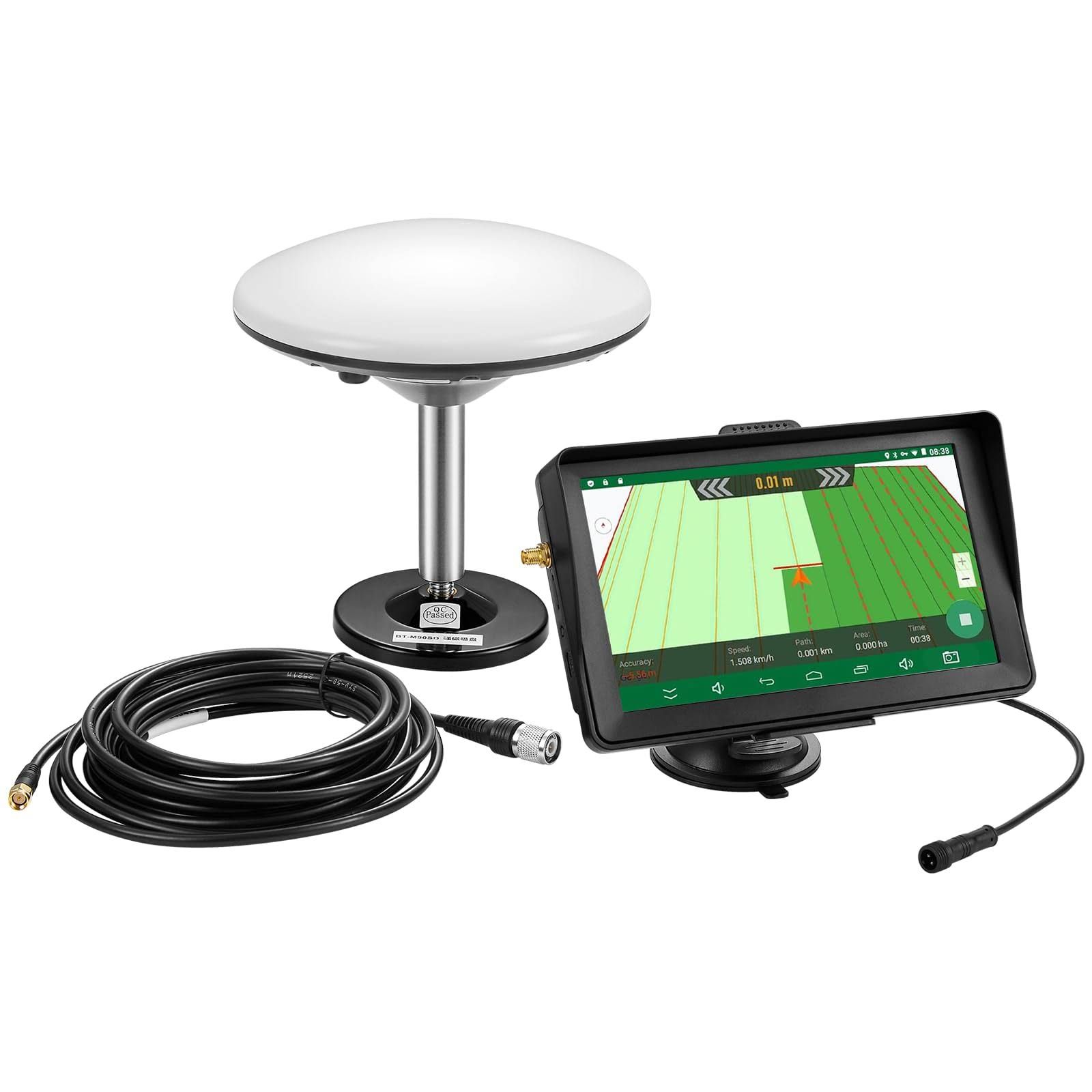 Sistema di guida GPS per trattore agricolo da 7 pollici, ad alta precisione, antenna GNSS anti-interferenza, adatta per arare semina e diserbo