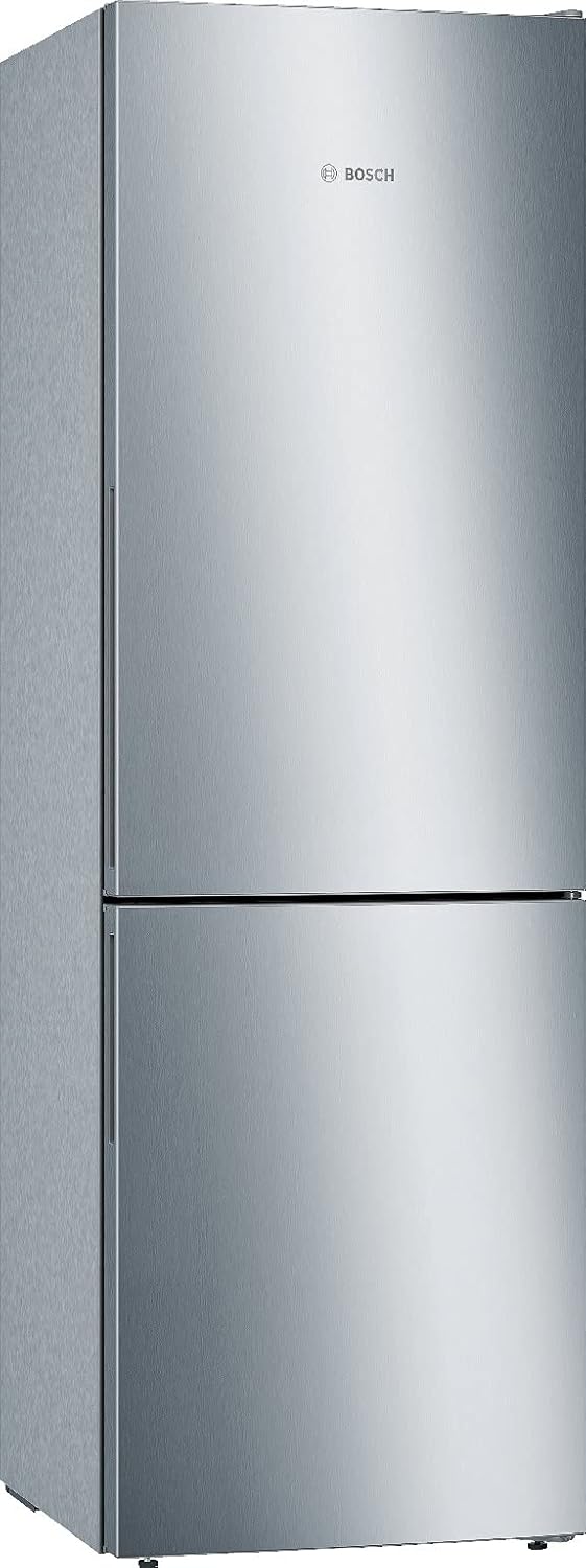 Bosch KGV39VLEAS Serie 4, Freestanding Combination Refrigerator, LowFrost, VitaFresh Drawers, LED Light, Steel, 201 x 60 cm