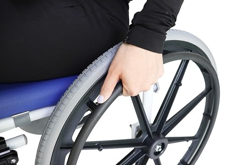 KMINA PRO   Sedia a Rotelle Bagno per Anziani, Carrozina Disabili con Ruote Autospinta, Sedia con Ruote per Doccia, Carrozzina WC Disabili, Sedia Bagno Comoda Anziani, Sedia WC per Anziani   Blu : Amazon.it: Salute e cura della persona