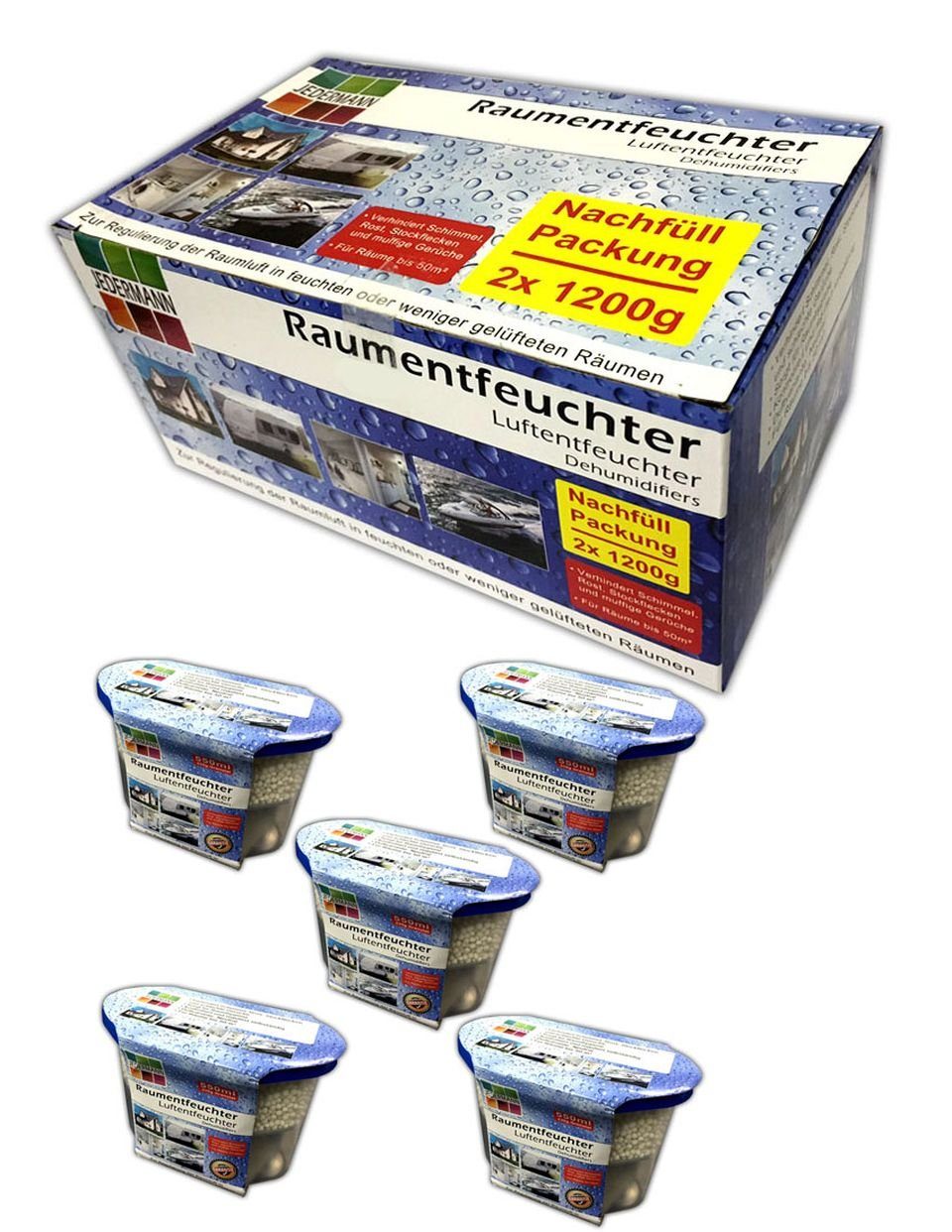 Granulat-Luftentfeuchter 5x Raumluftentfeuchter 230g Granulat Lufttrockner