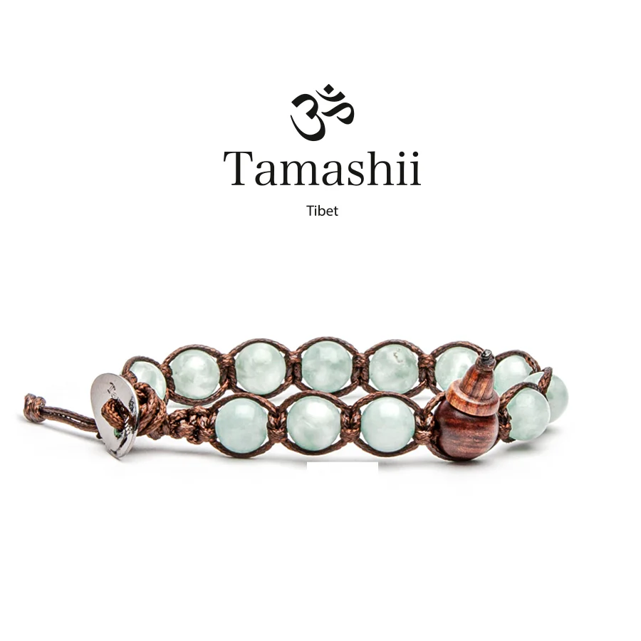 Bracciale Tamashii BHS900-253 a un giro da 8mm in angelite verde chiaro