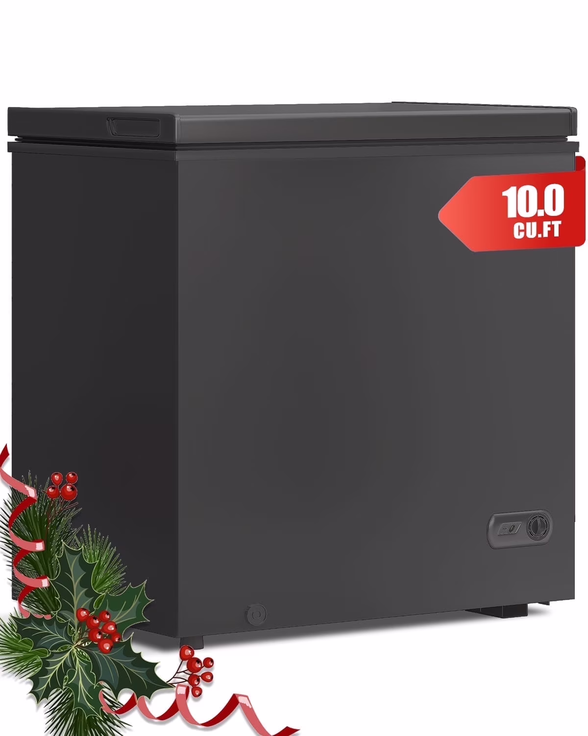 DISHUP 10.0 Cu.Ft Chest Freezer, Deep Freezer with Removable Basket, Adjustable Temperature, for Home/Office/Garage/Bar