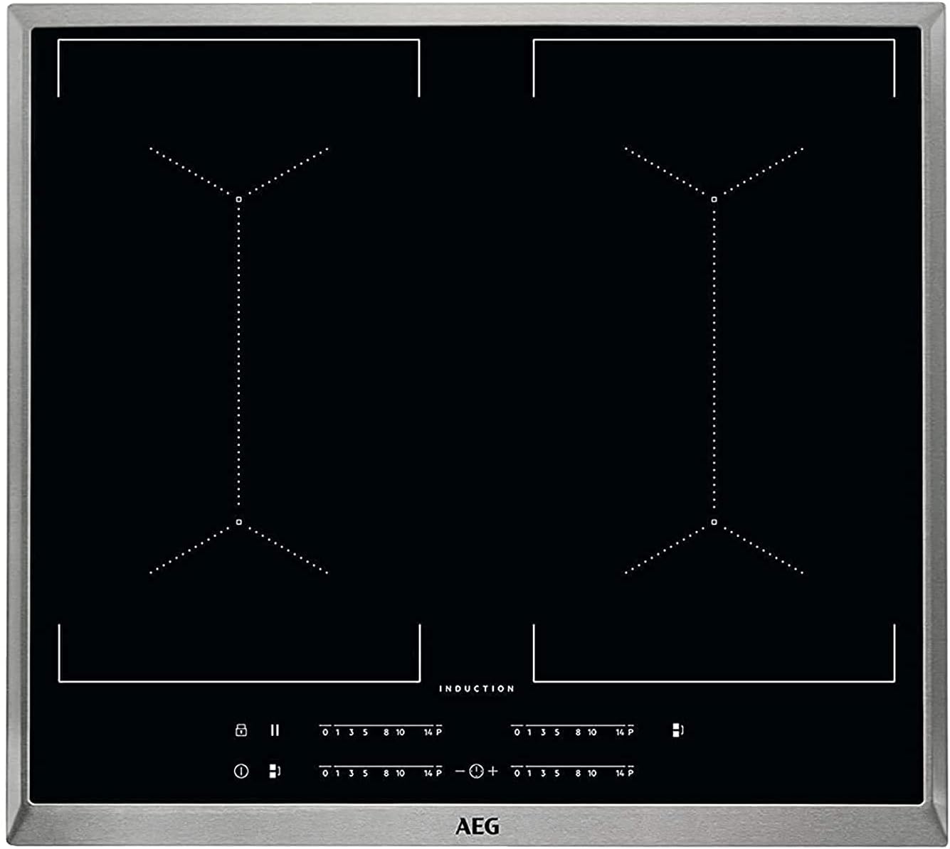 AEG Induktionskochfeld autark 80cm mit Dunstabzug / Made in Germany / 4 Flex-Kochzonen mit Bridge (Kombination 2er Zonen) / Auto-Funktion des Dunstabzugs / Aktivkohlefilter / COLI84COXB
