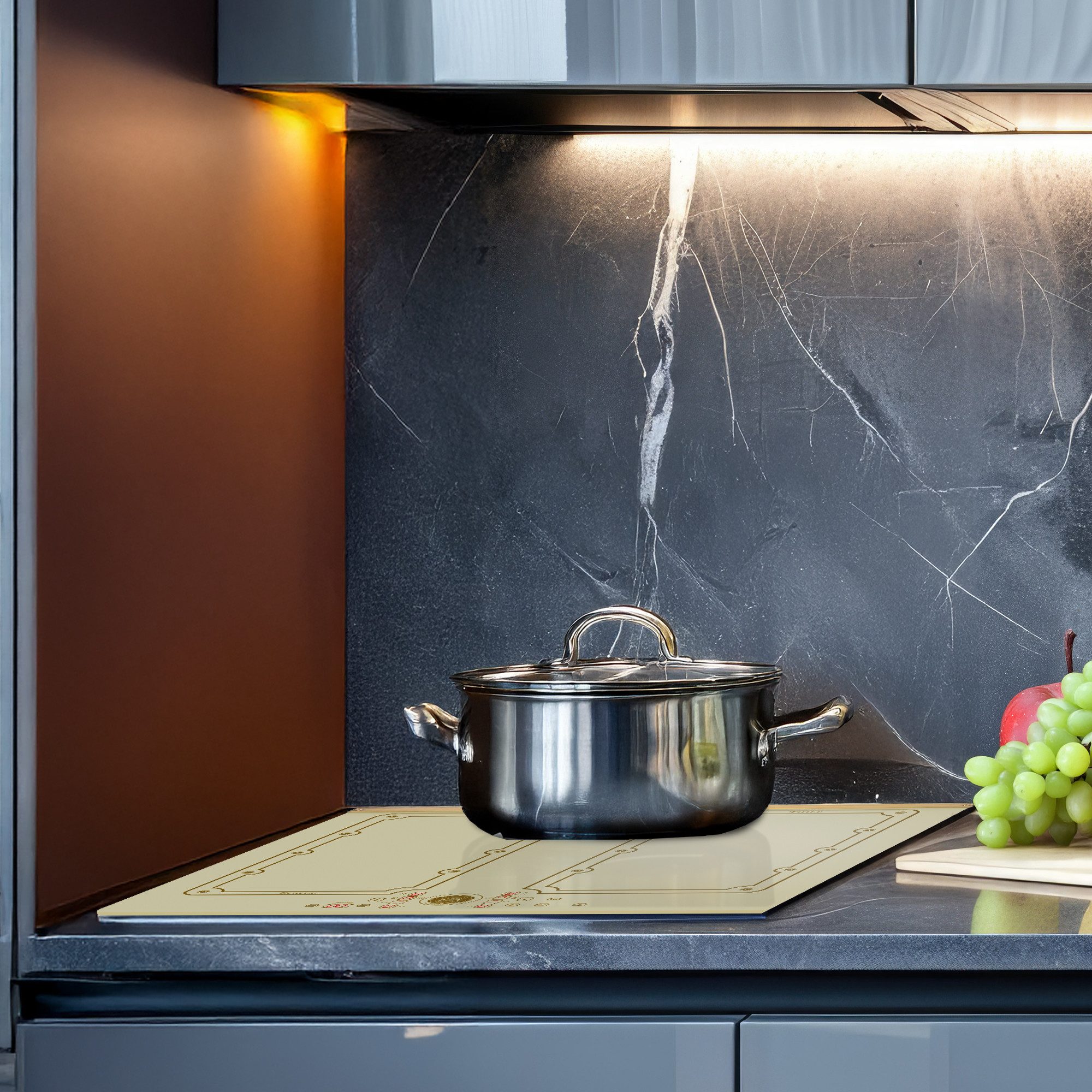 Induktions-Kochfeld Kaiser Empire KCT 6192 FI ElfEm+Grillplatte, Einbau Induktionskochfeld 60 cm Elfenbein stoßfeste Glaskeramik, 4×2 FLEX Induktions-Kochzonen mit Power-Funktion (Booster)