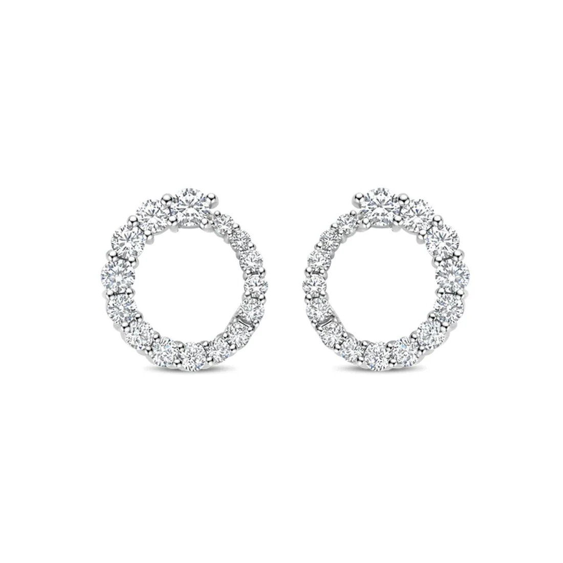 Orecchini Ti Sento Milano in argento a vortice di zirconi bianchi 78071ZI