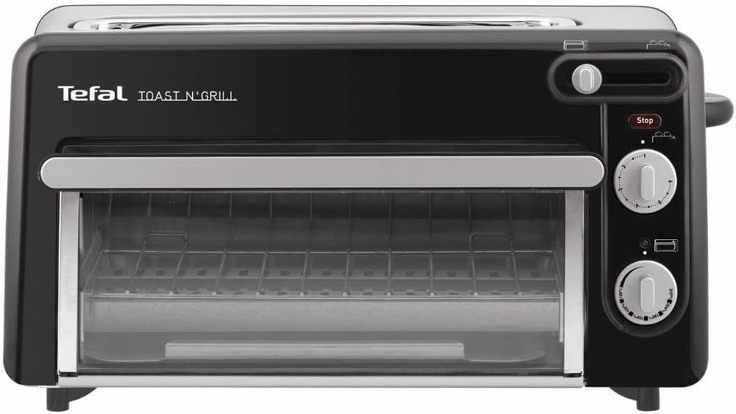 Tefal Toast n’ Grill TL6008 | 2 in 1 Toaster und Mini-Ofen | Sehr energieeffizient und schnell | 1300 Watt | 43.5 x 28.5 x 22.5 cm | Schwarz/ Alu matt | 220-240V | 50-60Hz