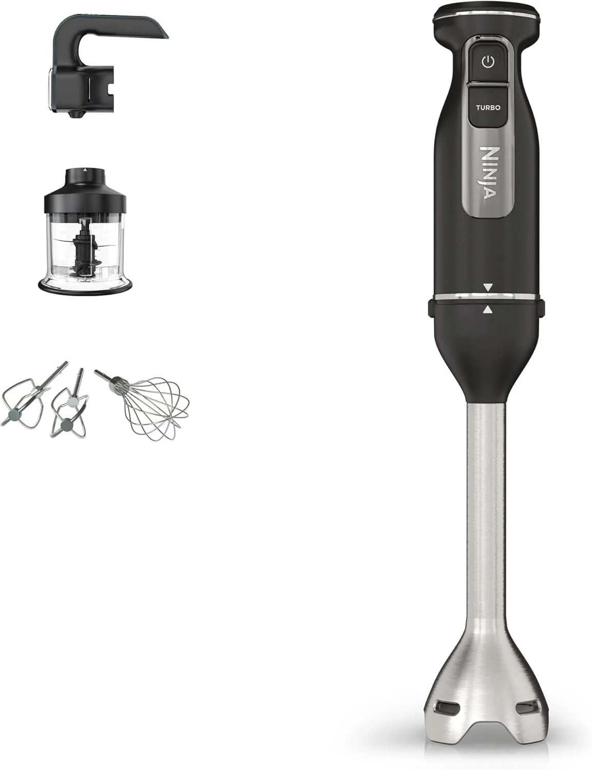 Ninja Stab- & Standmixer, 850 W, Schwarz, Foodi 3-in-1 Stabmixer, Handmixer & Zerkleinerer, Stufenweise Anlauf, Mischen