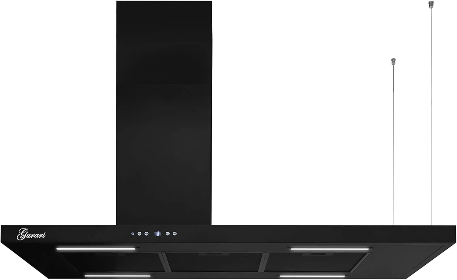 Gurari Dunstabzugshaube, 116 cm, 850m, Schwarz, GCH 793.L Inselhaube mit Ablage ³/h, Energieeffizienzklasse A++