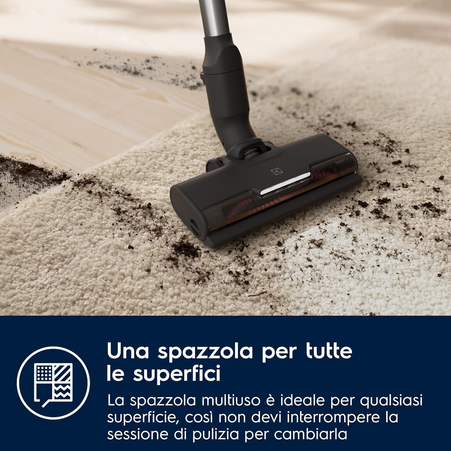 Electrolux Aspirapolvere Senza Filo, Serie Ultimate 700, 50 min di Autonomia, EP71AB14UG, Potente Aspirapolvere Portatile, Spazzola con Luci Guida, Spazzola per Spolverare, PetPro+, 80 dB, Urban Grey