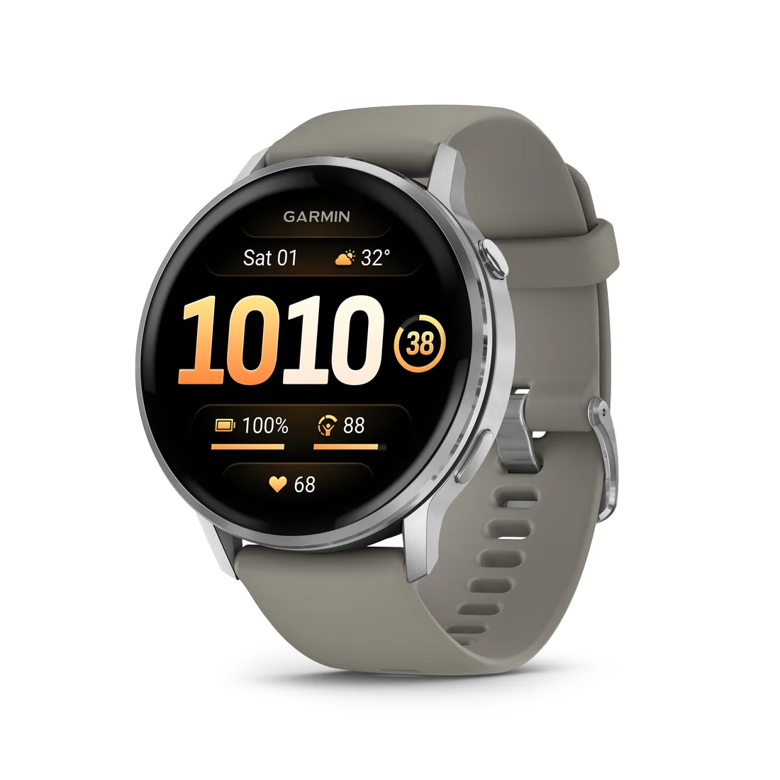 Orologio Garmin 010-03014-01 Venu 4 silver silicone gray