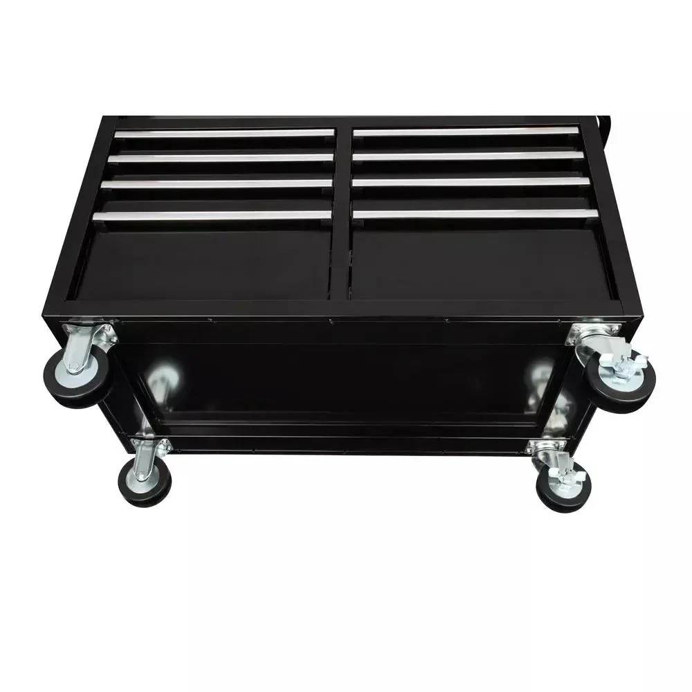 46 in W x 24 in D 9Drawer Gloss Black Deep Tool Chest Mobile Workbench