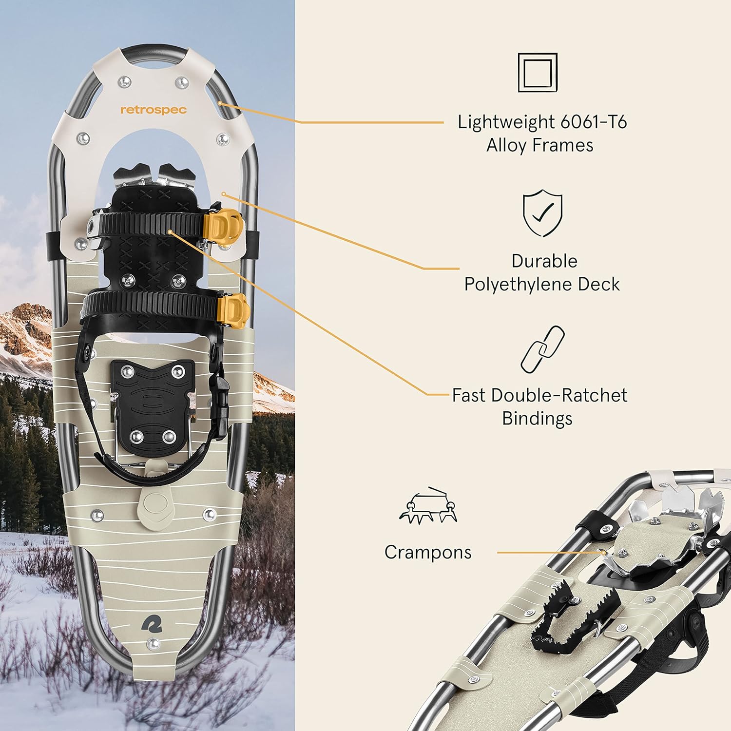 Retrospec Drifter Bundle Snowshoes & Trekking Poles Schneeschuh-und Trekkingstock-Set