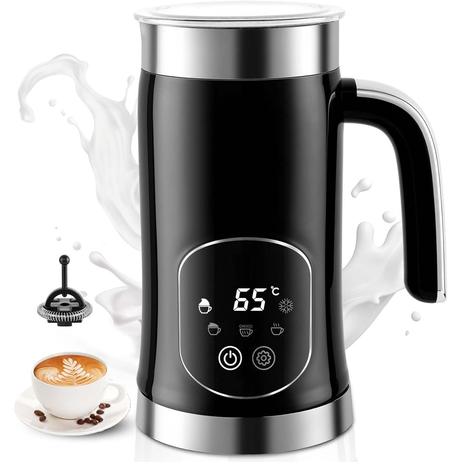 Milchaufschäumer Elektrisch 5 in 1 - Automatische 350 ml Großes Fassungsvermögen