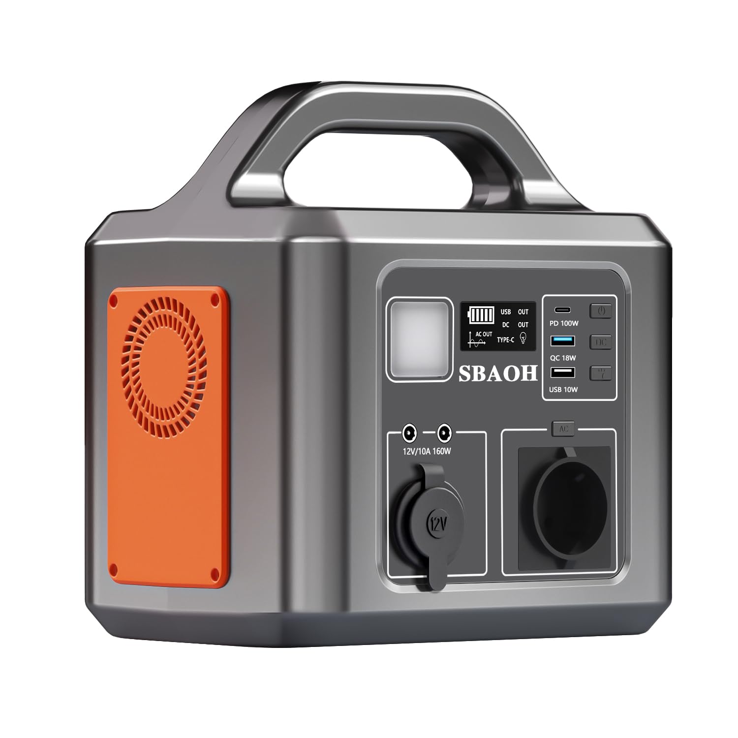 Tragbare Powerstation 600 W mit 538,7 Wh Akku, AC- und USB-Ausgang für Reise, Camping und Notfall