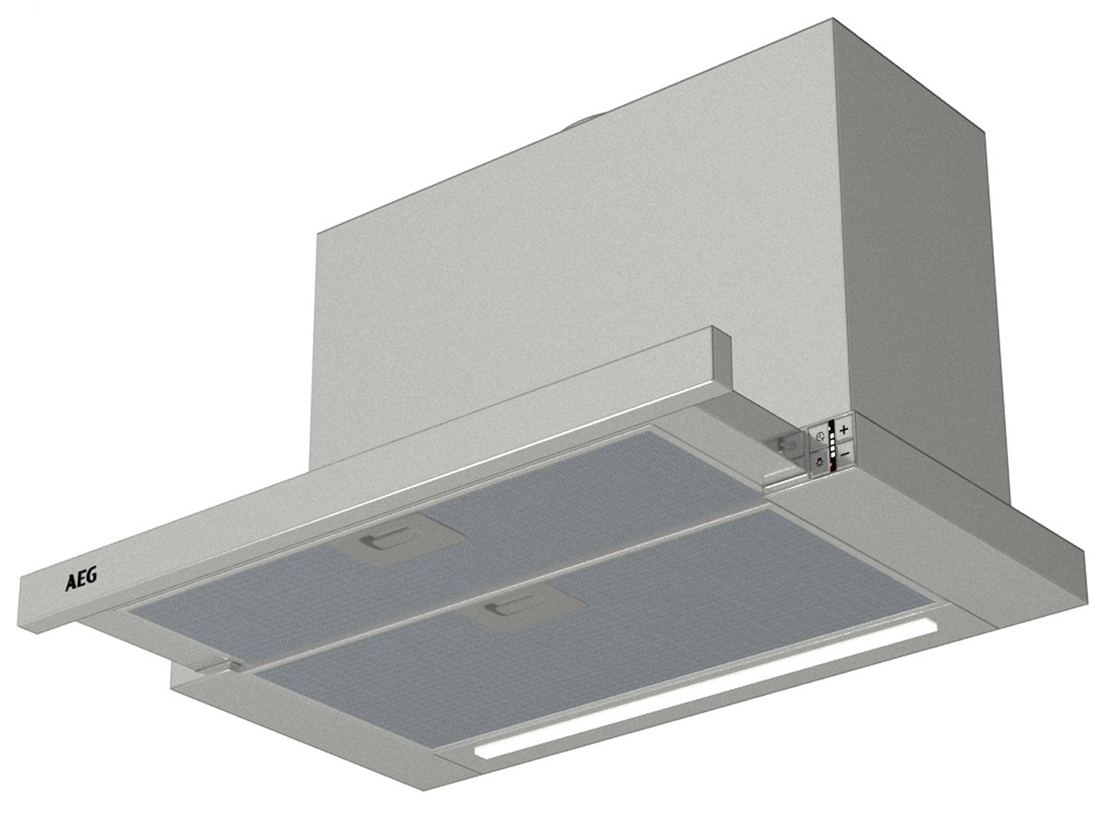 Flachschirmhaube 60 cm für Abluft- oder Umluftbetrieb, 660 m³/h, elektronische Steuerung