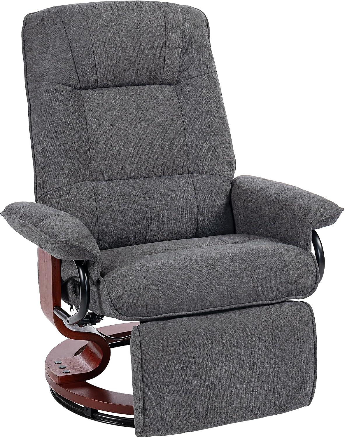 HOMCOM Relaxsessel mit Liegefunktion 360° Drehbar Leinenoptik Grau