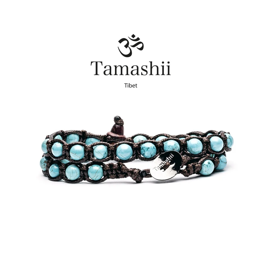 Bracciale Tamashii BHS600-7 due giri in turchese