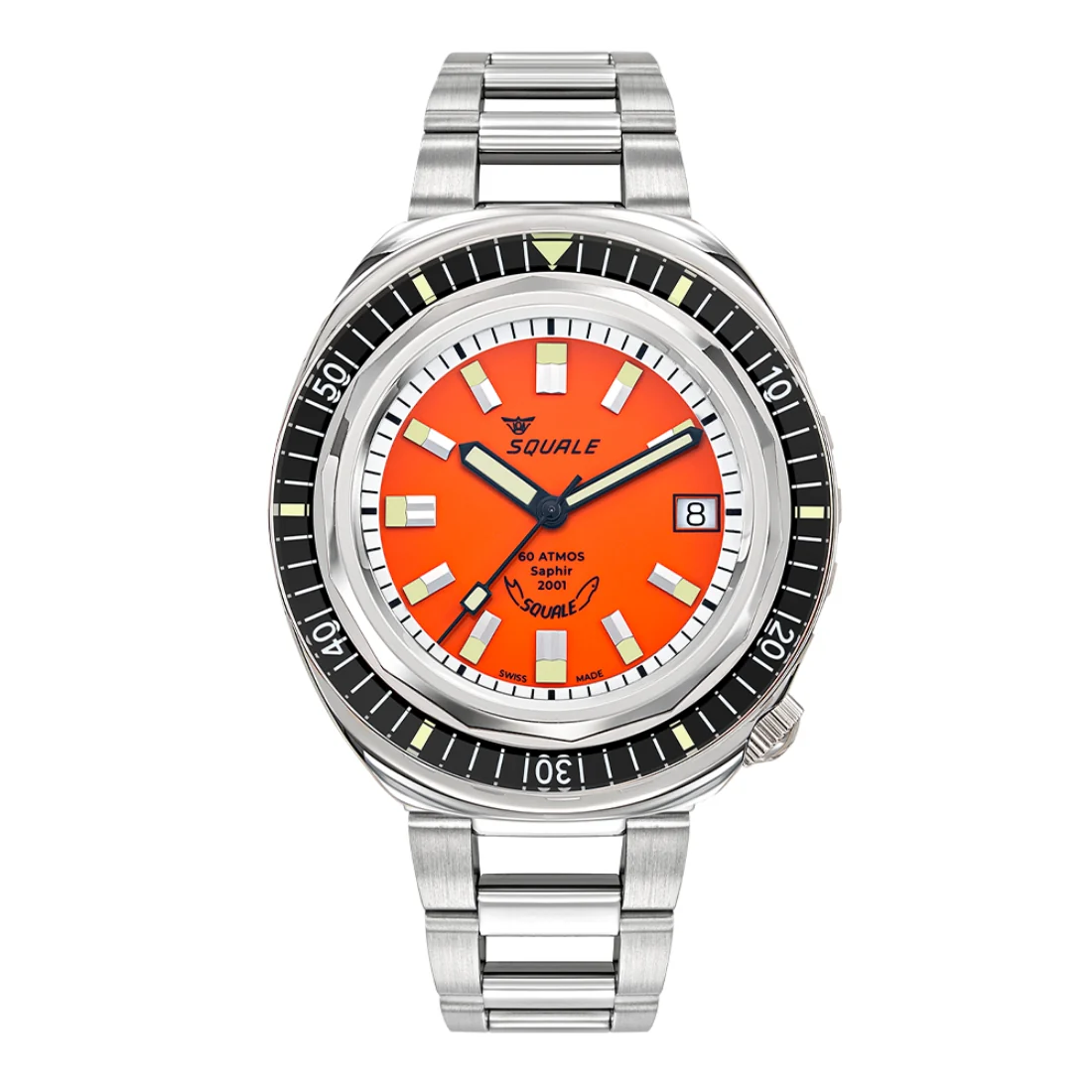Orologio Squale 2001 quadrante arancio subacqueo 600mt 2001BKOR.AC