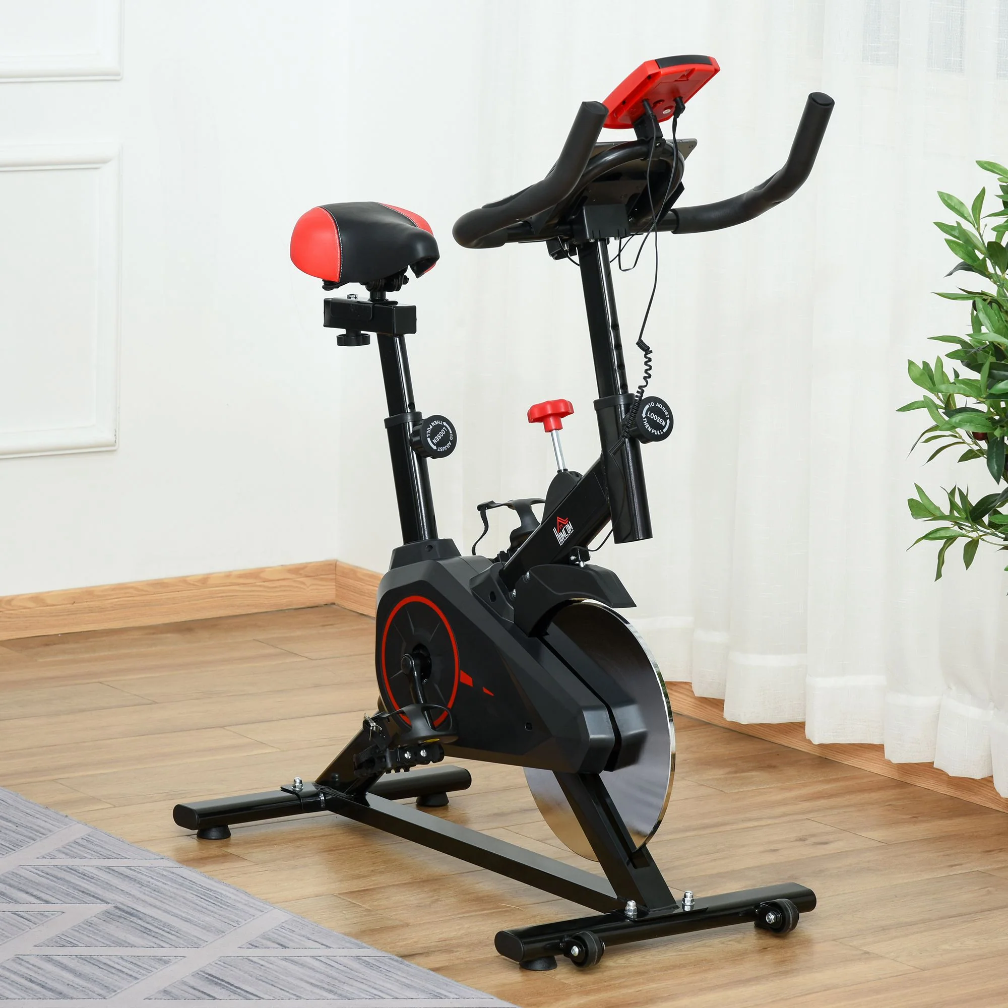 HOMCOM Fahrradtrainer Heimtrainer LCD-Display höhenverstellbar