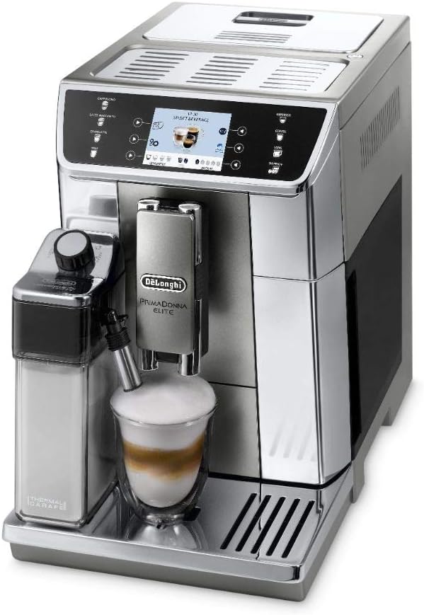 De Longhi Primadonna Elite Ecam 656.55.Ms, Automatic Espresso Machine (3.5 Inch TFT Colour Display, Integrated Milk Frother System, Stainless Steel Front) Silver