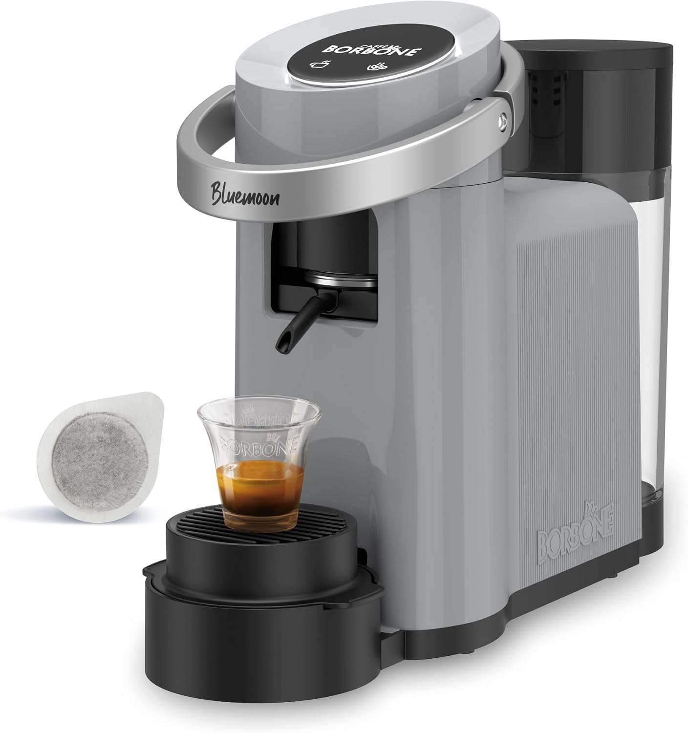 CAFFÈ BORBONE Bluemoon Macchina da Caffè a Cialde (Grigia, Macchina + Cialda Blu)