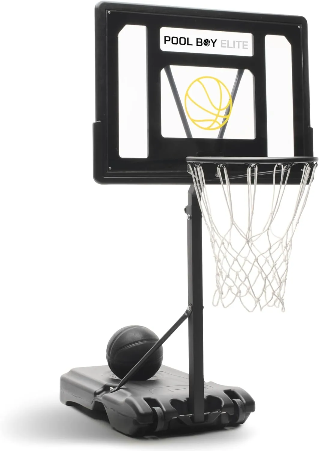 All In One Pool Basketball Hoop   Includes Composite Basketball, Air Pump, & Tools   Matte Black Heavy Duty Set   Adjustable Poolside Basketball Goal   Made for Kids, Teens, & Adults