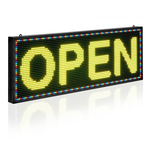 VEVOR Programmierbare LED Zeichen Scrollen Anzeigetafel P10 Vollfarbe 99x35cm