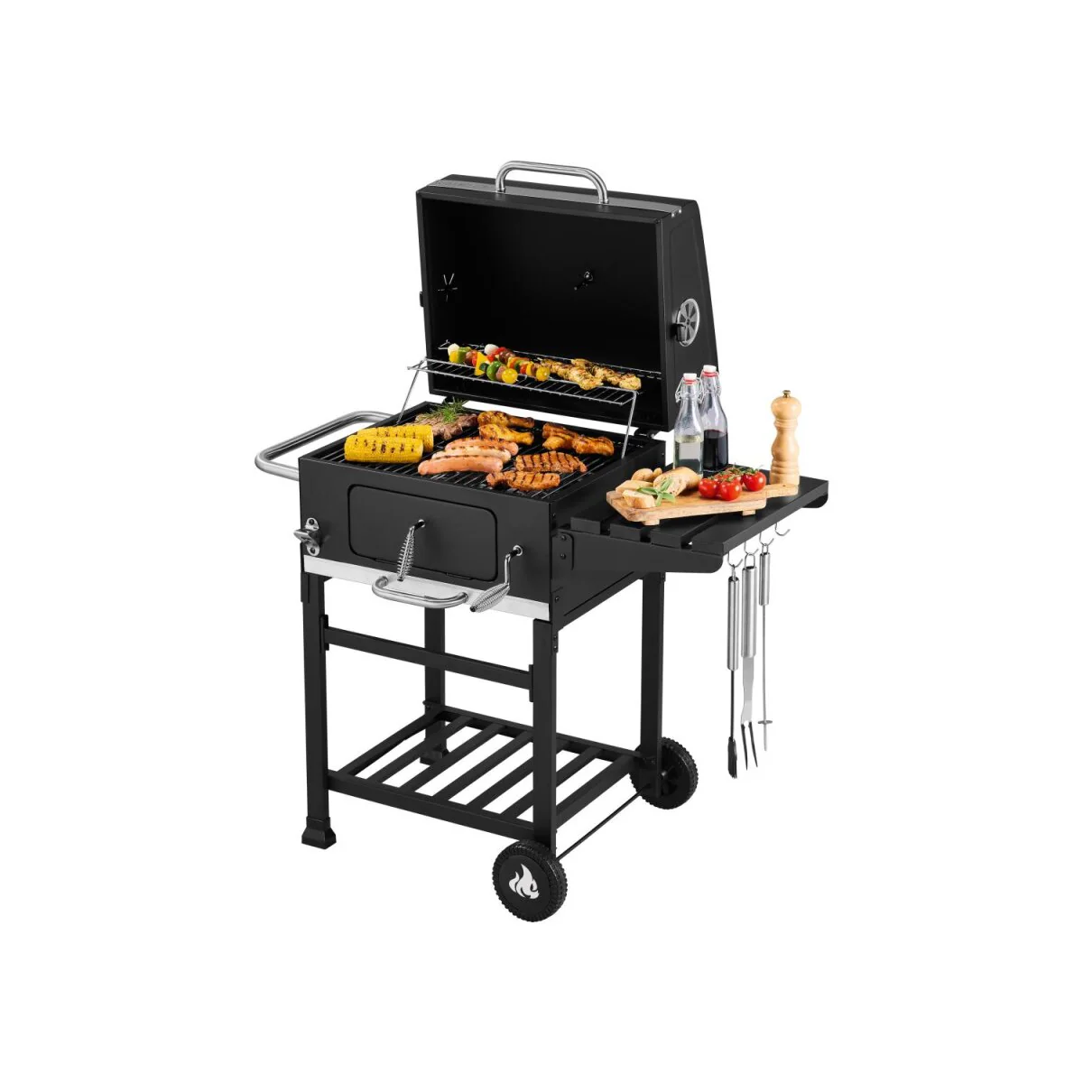 GRILLMEISTER Houtskool Comfort Grill ?Kansas?, B 106,5 x H 103 x D 71 cm - B-keus, zo goed als nieuw