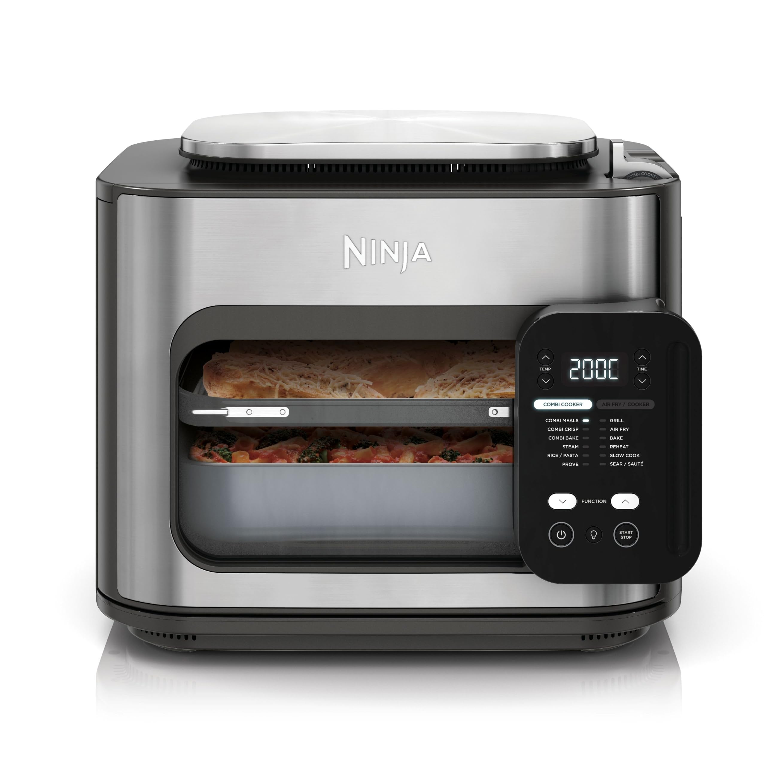 Combi 12-in-1 Multikocher mit Ofen- und Heißluftfritteusen-Funktion, 12,5 L, grau
