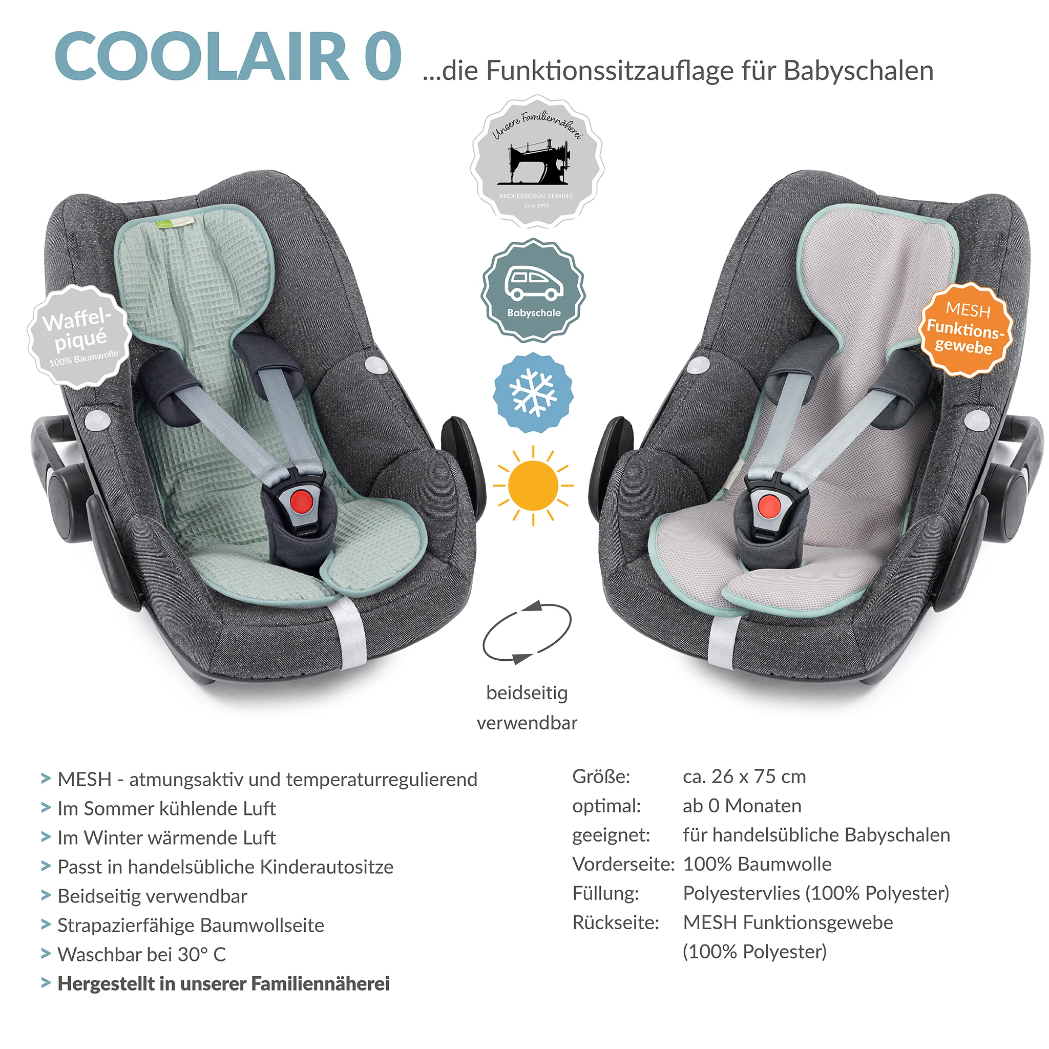 COOLAIR 0 die Sitzuaflage f��r Babyschale