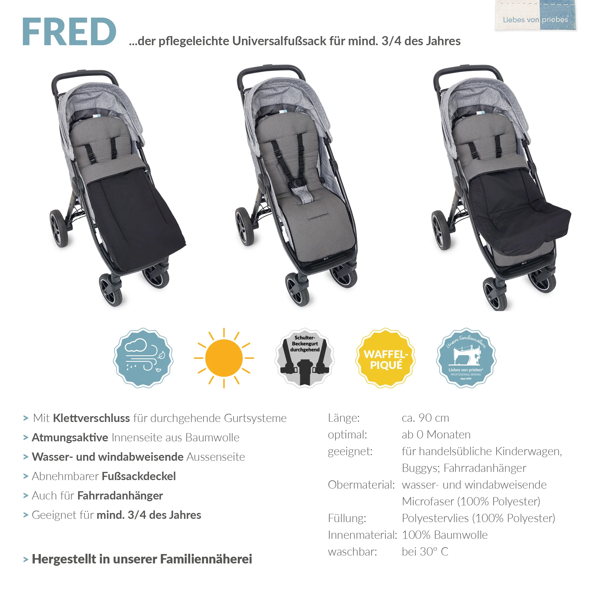 FRED der Sommerfu?sack mit Klettverschluss