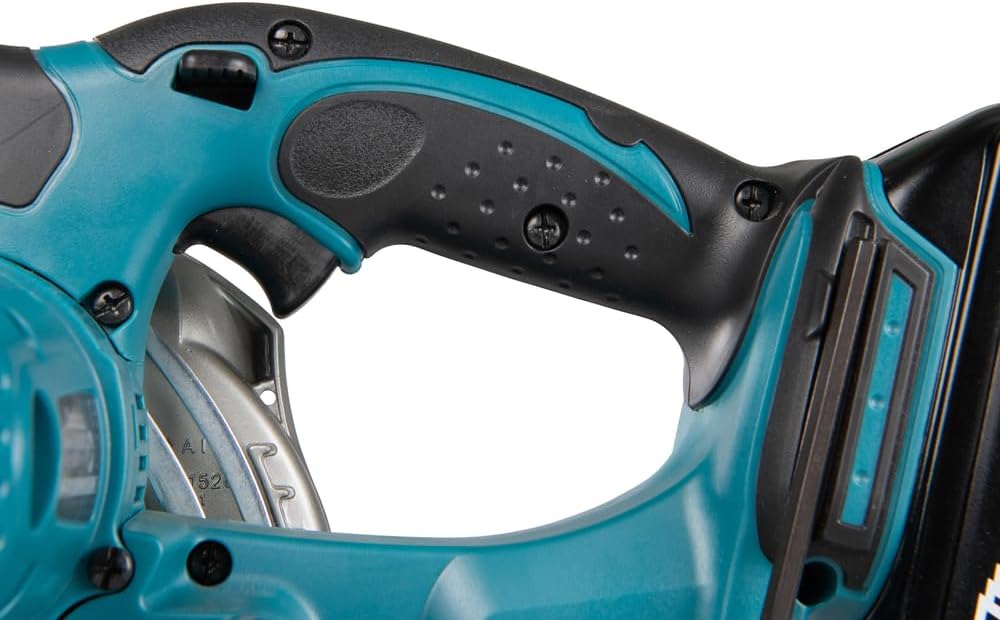 Makita Akku-Handkreissäge 51 mm, (18 V/5 Ah, 2 Akkus und Ladegerät im Makpac), DSS501RTJ, Schwarz, Blau