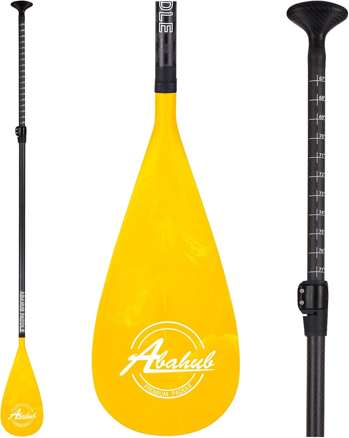 Abahub Pagaia SUP Carbonio con Borsa da Paddle Remi Telescopica Stand Up Paddle per Tavola Surf SUP, Albero in Carbonio da 170-218 cm Lama in Plastica Nero/Grigia/Blu/Arancione/Rossa/Gialla
