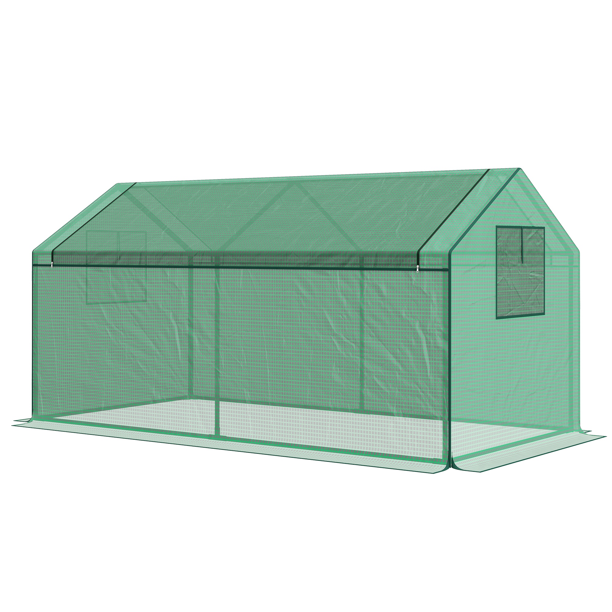 Outsunny Mini-Gewächshaus Frühbeet Foliengewächshaus, wetterbeständig, 180 x 92 x 92 cm, Grün