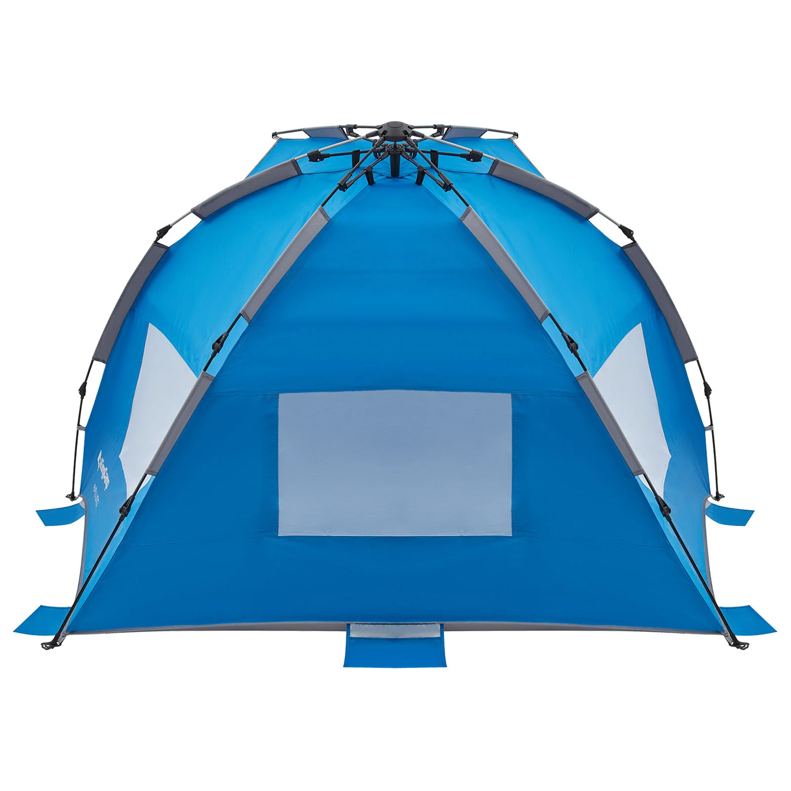 2025 KingCamp Avellino Tenda da spiaggia automatica – Protezione solare UPF50+, protezione da vento e privacy con struttura idraulica, sacchi di sabbia e finestre in rete