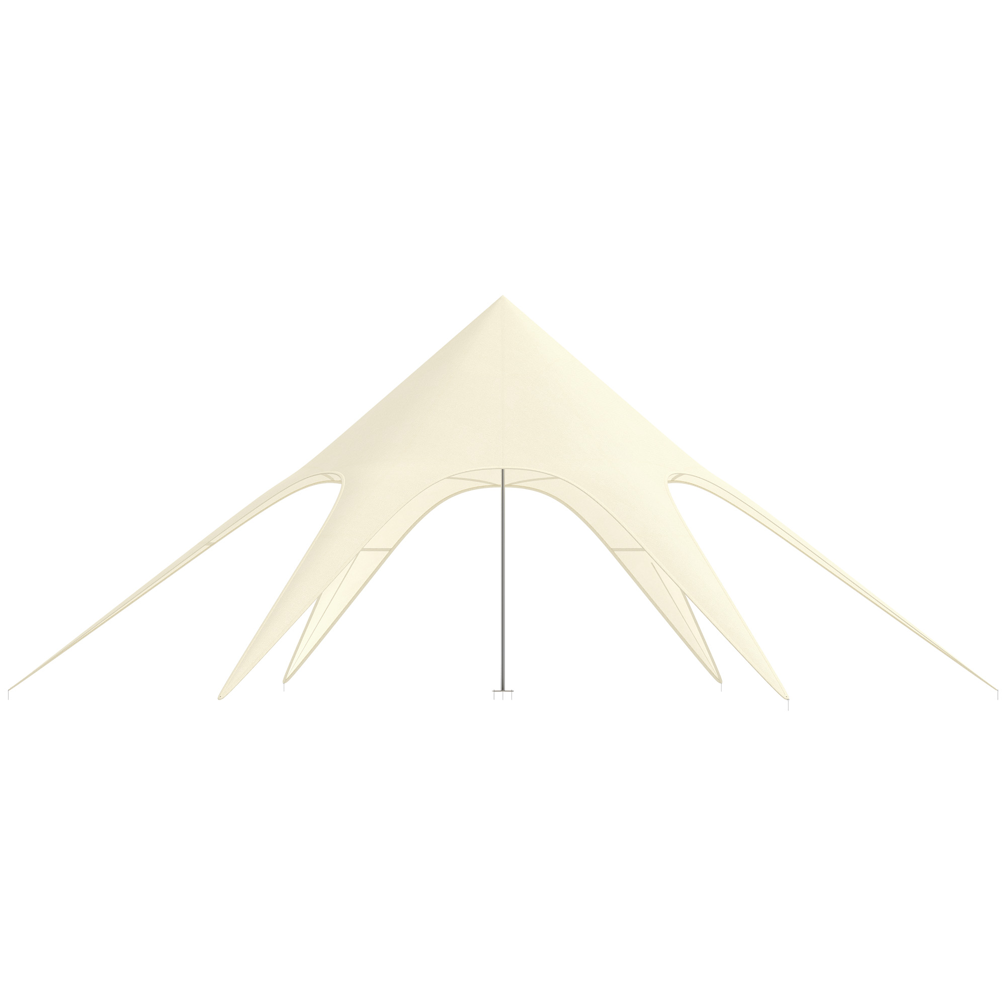 Outsunny Gartenzelt XXL im Sternenmuster Regenschutz Sonnensegel 10 x 10 x 4 m Dichtes wasserdichtes Polyester 210D beige
