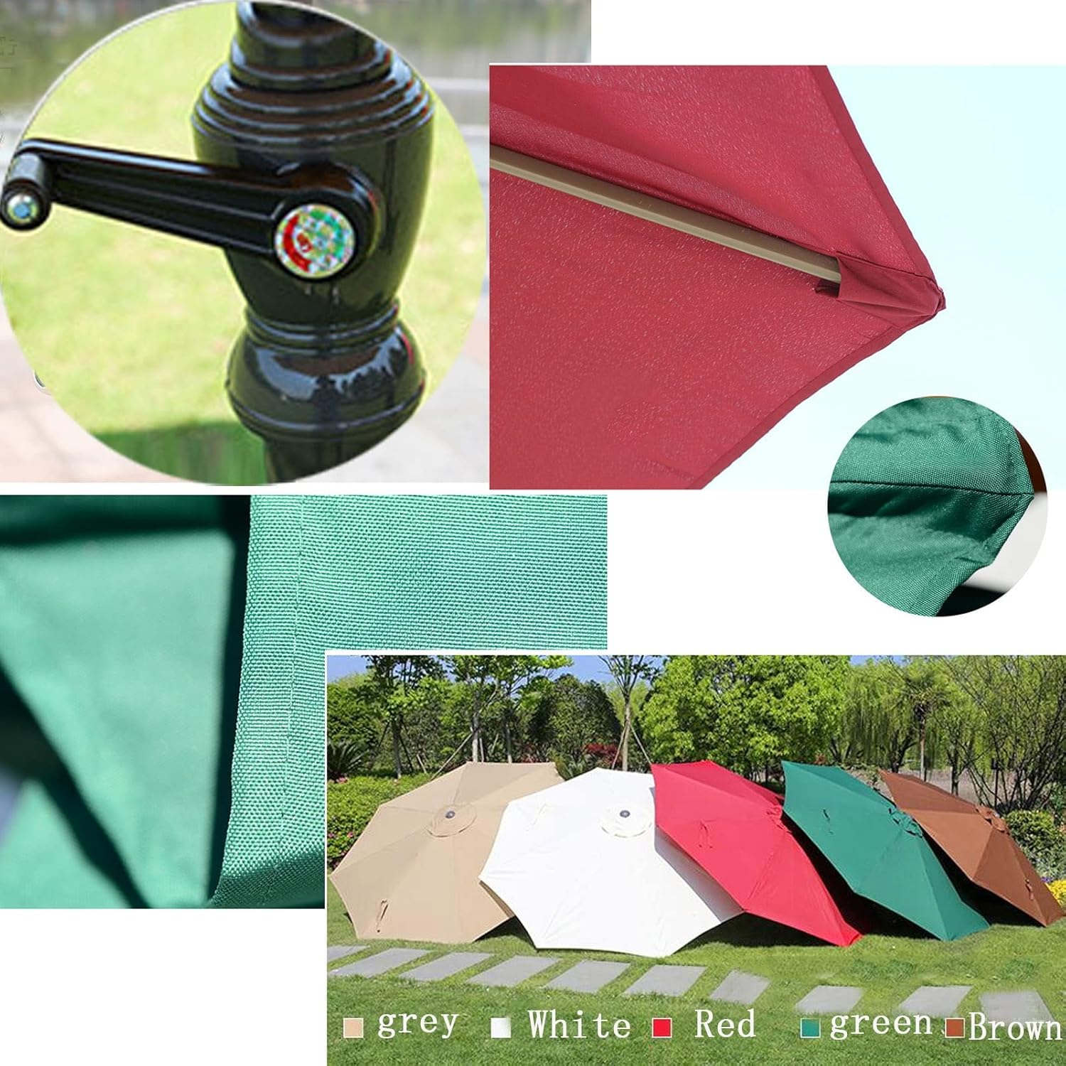 Garden Parasols Parasol, 1PCS Mehrzweck-Sonnengarten, Außen-, Sonnen-/Regen-Regenschirm, Schutzwinddicht, runder Schatten-Baldachin, für Strand/Pool/, Sonnenschutzhaus im Freien Parasole