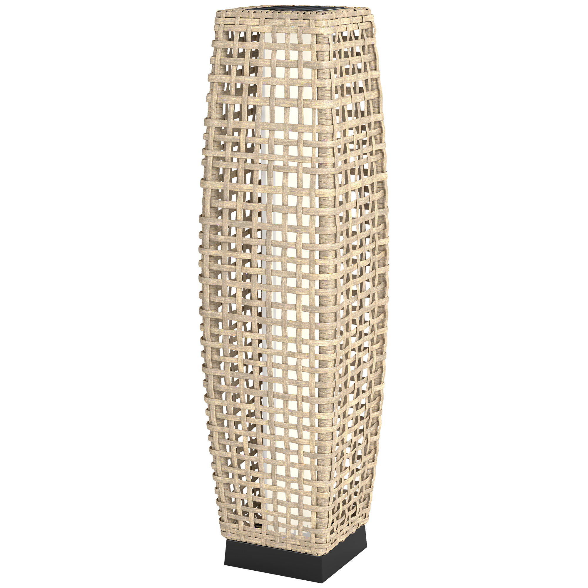 Outsunny Stehleuchte LED Solar Gartenlampe aus geflochtener Harzimitation Rattan - 21 x 21 x 78 cm natural