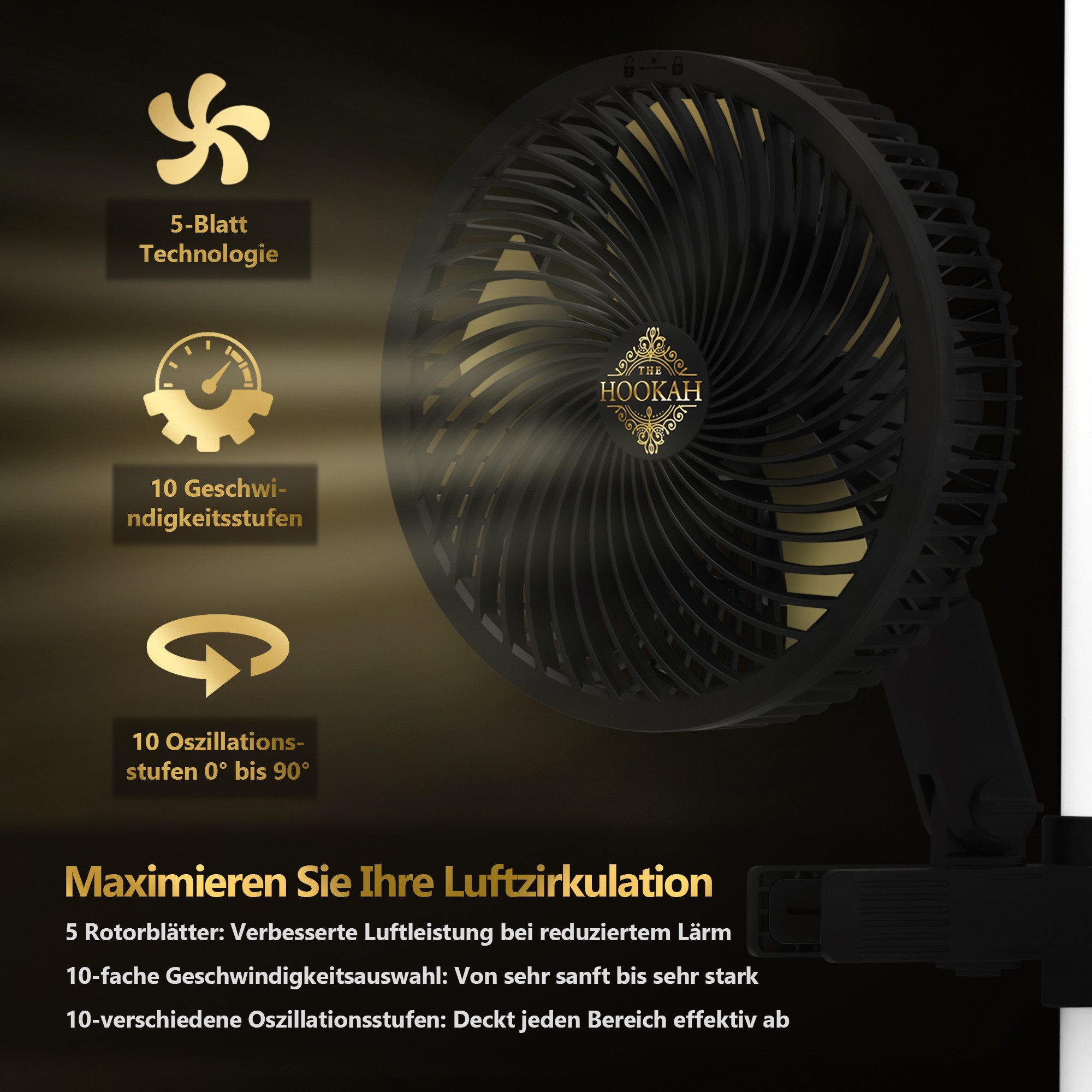 Bodenventilator GROW JET PRO EC-Motor 8W Ventilator Oszillierend Growzelt Zelt Growbox