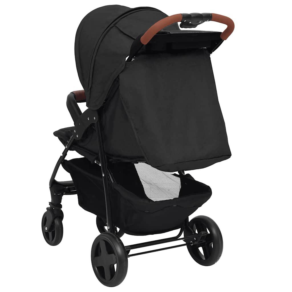 Kinder-Buggy 2-in-1 Kinderwagen Anthrazit Stahl