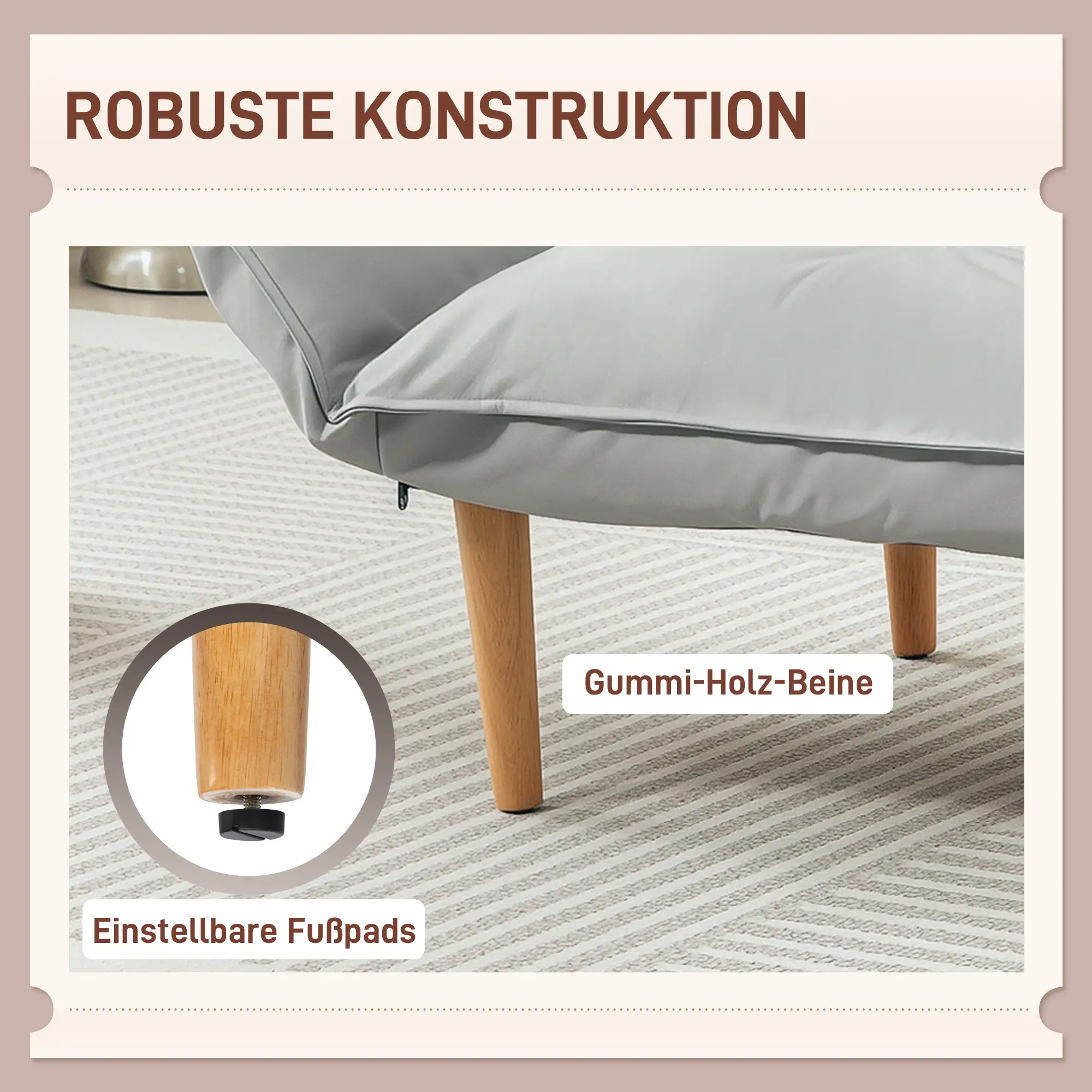 HOMCOM Schlafsessel mit 5-fach verstellbarer Rückenlehne 2in1 Bodensofa