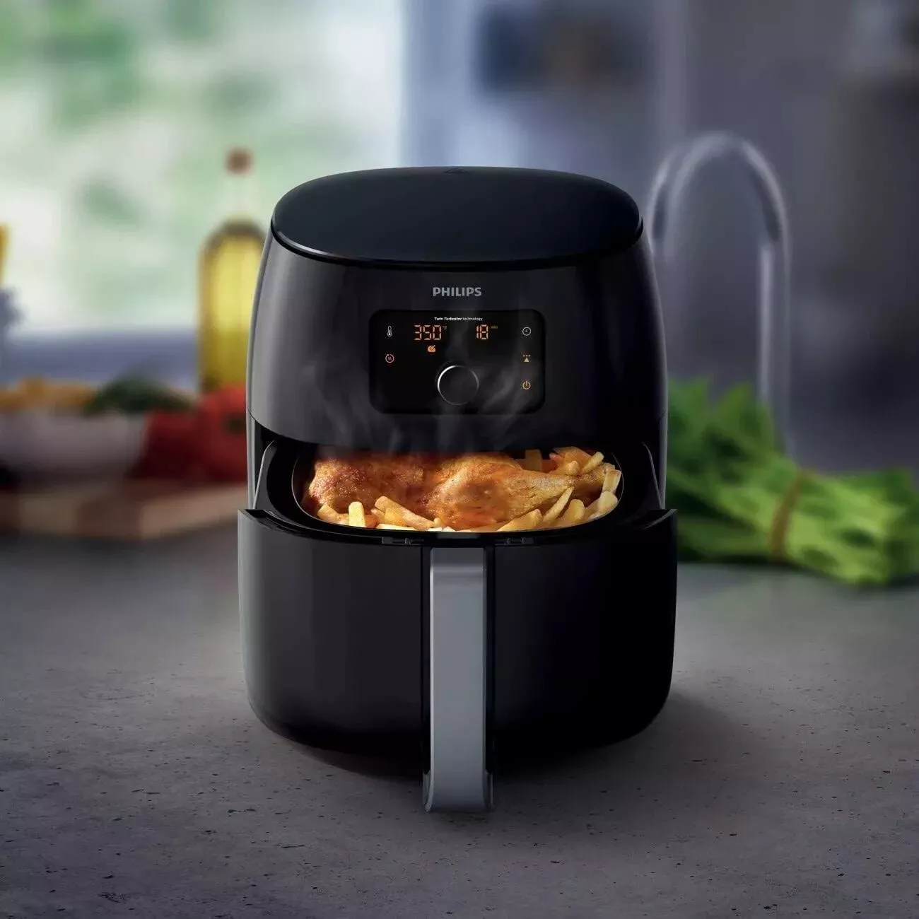 2025 Philips Airfryer XXL met Vetverwijdering & Rapid Air Technologie ?C 3 lb / 7 qt ?C 5 Vooraf Ingestelde Programma??s