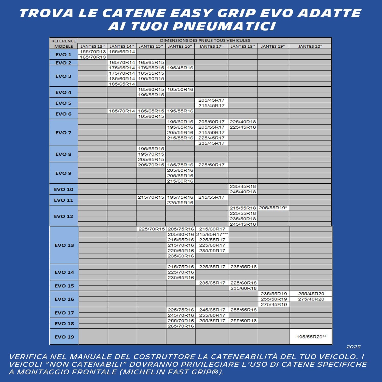 Michelin Easy Grip Evolution Calze Neve Composite Omologate n°EVO 3