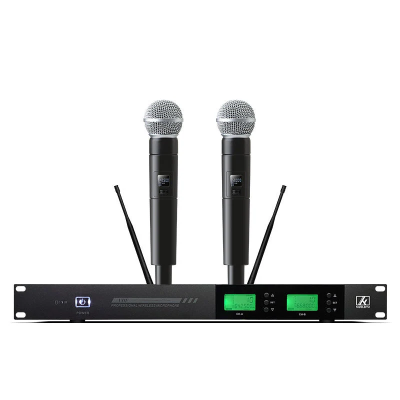 ERZHEN Dual Channel Microphone System Wireless Microphone Professional #U2000