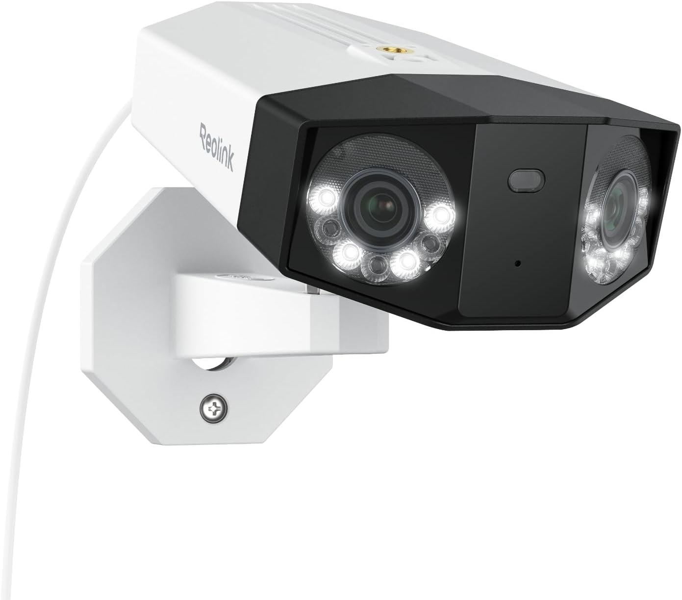 Reolink 16MP PoE Telecamera Esterno, Doppio Obiettivo per Vista Panoramica a 180°, Rilevamento di Uomo/Veicolo/Animale, Audio Bidirezionale, Faretti, Supporta Registrazione Continua 24/7, Duo 3 PoE