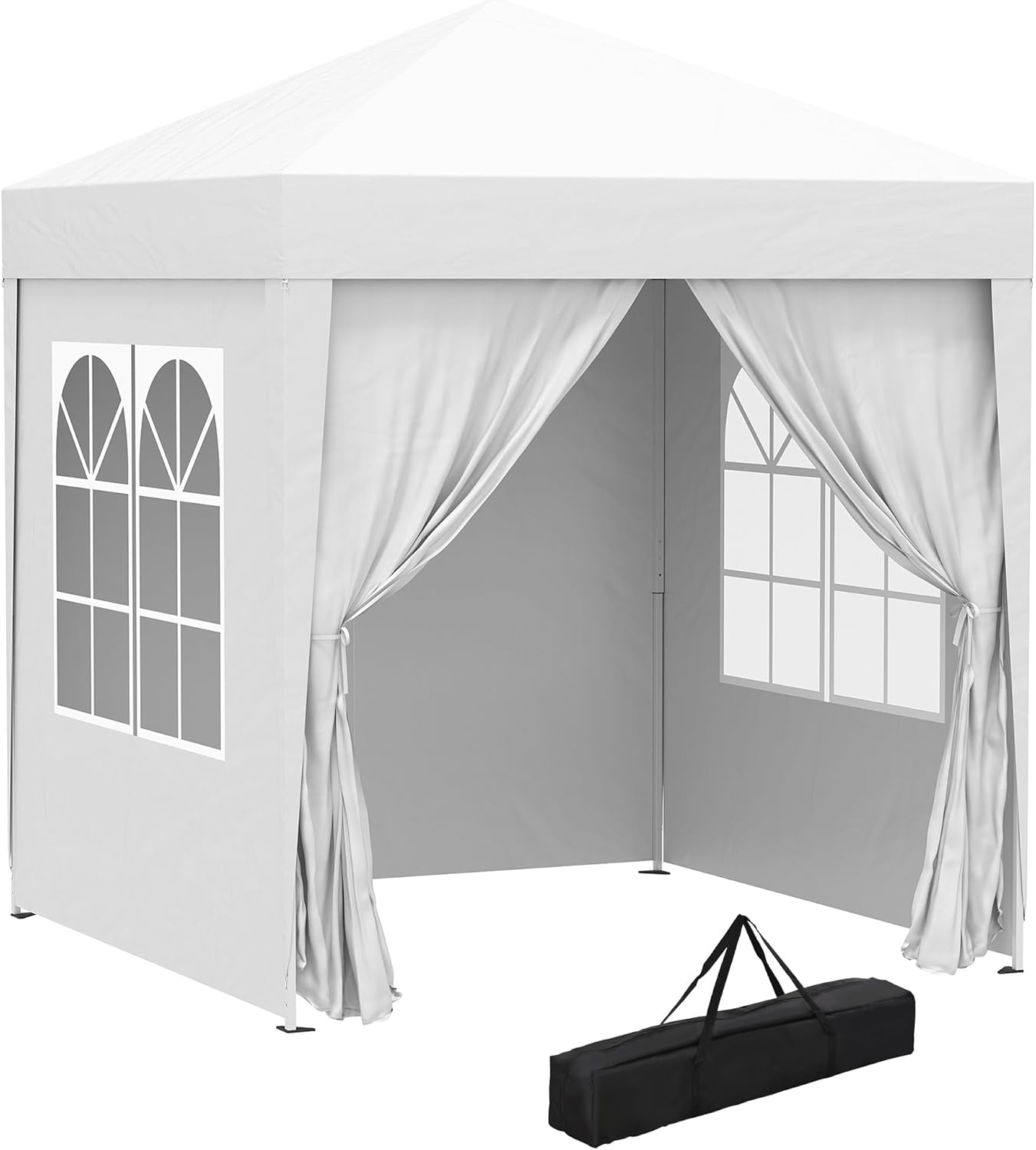 Outsunny 2 x 2 m Pop-up Waterproof Gazebo with 4 Removable Walls, Folding Metal and Polyester Gazebo with Carry Bag, Blue