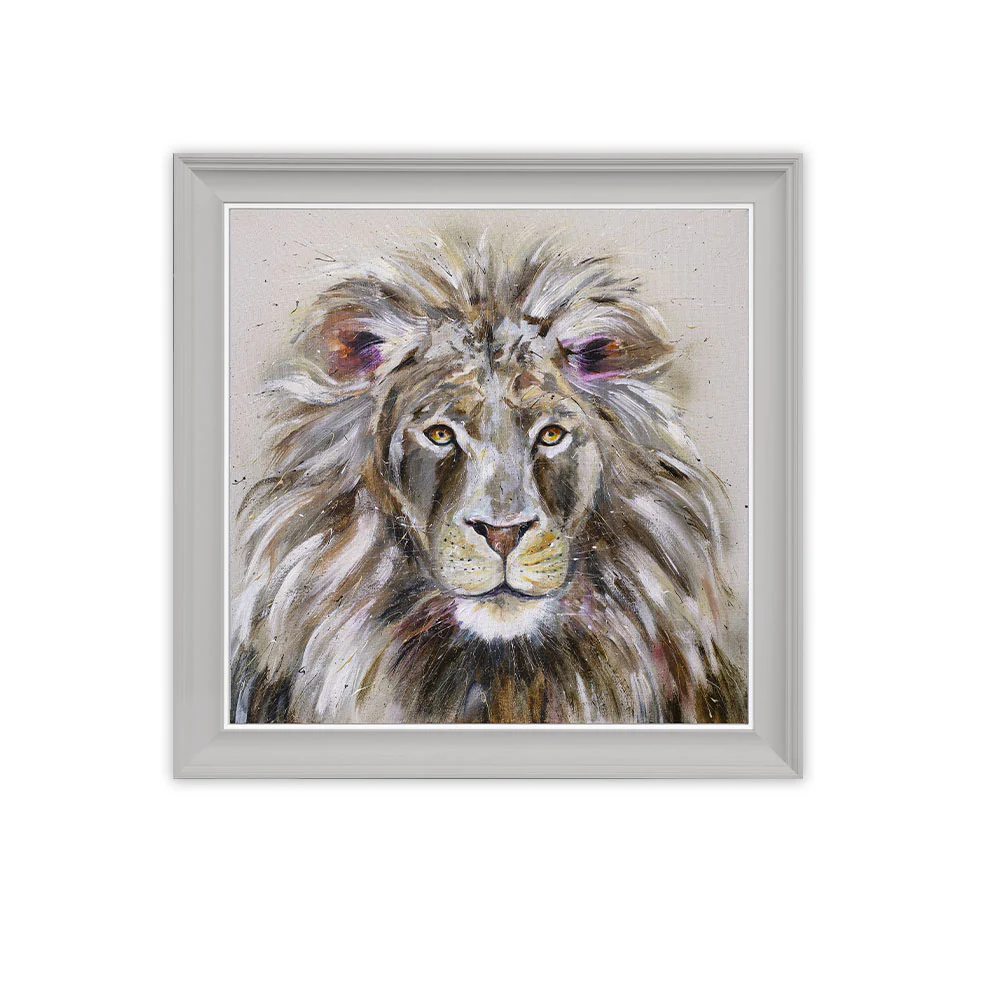 Aslan �C Framed Canvas Print by Nicola Jane Rowles
