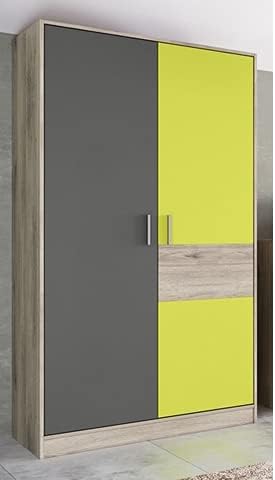 Complete Bedroom Wardrobe 2 Doors Single Bed Chest of Drawers Desk Bedside Table 2 Drawers Bedroom Children CCI6