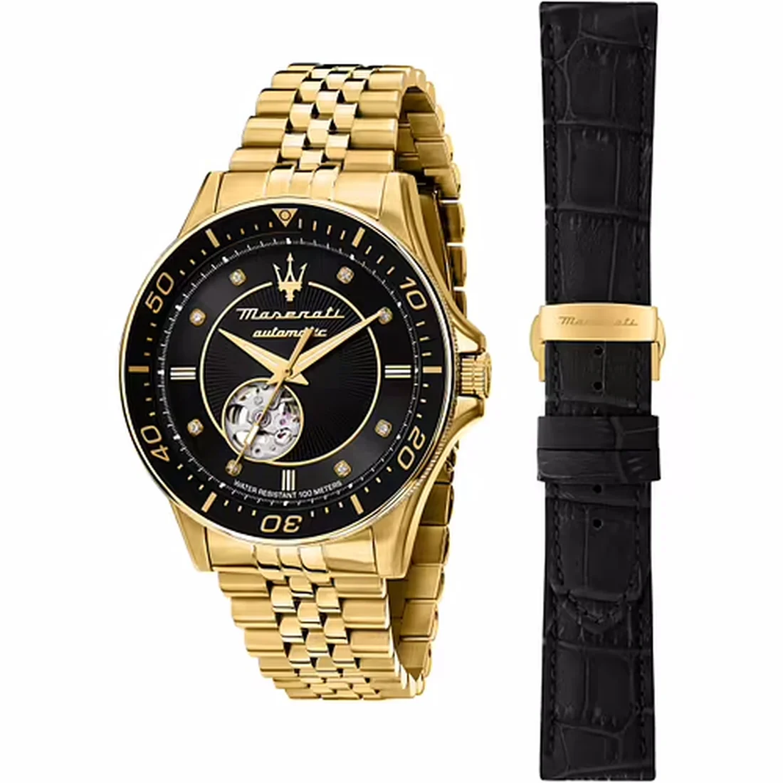 Orologio Maserati Sfida Skeleton Special Pack dorato R8823140012