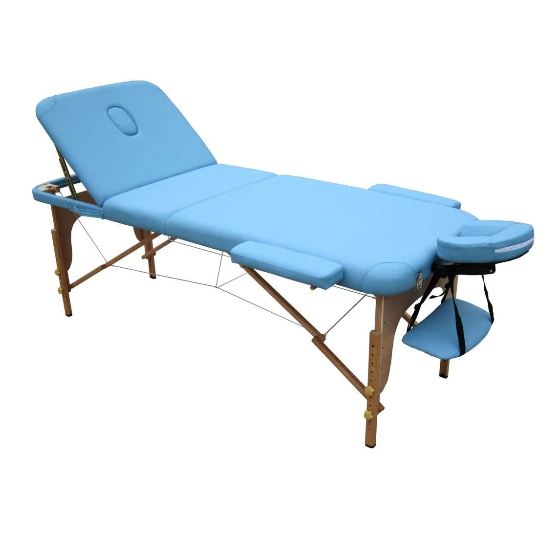 Lettino Massaggi Pieghevole in Legno ERIS – Rivestimento in Similpelle, Altezza Regolabile, Confortevole e Professionale